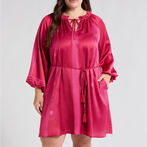 Ciebon Dresses & Skirts - Ciebon Fuchsia Mini Dress with Tassel Accents